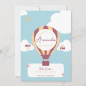 Whimsical Hot Air Ballon Geburtstag Einladung (Vorderseite)