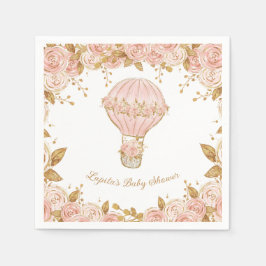 Whimsical Hot Air Ballon Girl Baby Dusche Serviette
