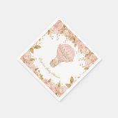 Whimsical Hot Air Ballon Girl Baby Dusche Serviette (Ecke)