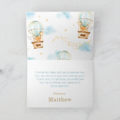 Whimsical Hot Air Ballon Niedliche Tiere Geburtsta Dankeskarte (Innenseite)