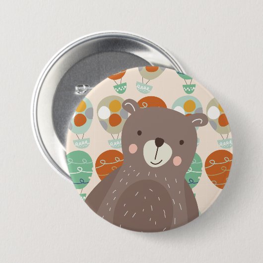 Whimsical Hot Air Ballons Button (Vorne & Hinten)