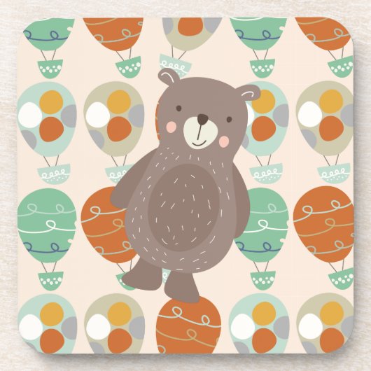 Whimsical Hot Air Ballons Getränkeuntersetzer (Vorderseite)