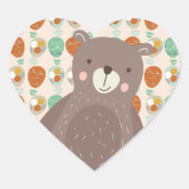 Whimsical Hot Air Ballons Herz-Aufkleber (Vorderseite)