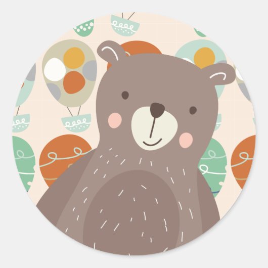 Whimsical Hot Air Ballons Runder Aufkleber (Vorderseite)