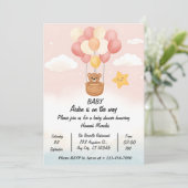 Whimsical Hot Air Balloon Baby Shower Invitation | Einladung (Stehend Vorderseite)