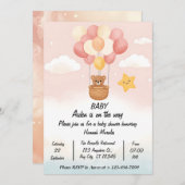 Whimsical Hot Air Balloon Baby Shower Invitation | Einladung (Vorne/Hinten)