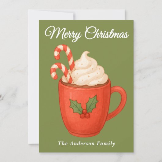 Whimsical Hot Cocoa mit Candy Canes Weihnachten (Vorderseite)