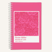 Whimsical Hot Pink and Red Peonies Pattern Swatch Notizblock (Vorderseite)