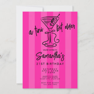 Whimsical Hot Pink Ein Tini Bisschen Älter 21. Geb Einladung