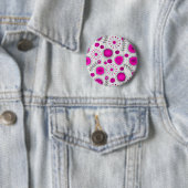 Whimsical Hot rosa, weiße Herzen und Blume, floral Button (Beispiel)