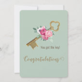 Whimsical House Key Herzlichen Glückwunsch Neue Zu Karte (Vorderseite)