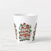Whimsical House Latte Tasse (Doodle - von Hand gez (Vorderseite)