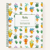 Whimsical House Pflanze Niedlich Boho Hand-Illustr Notizblock (Vorderseite)