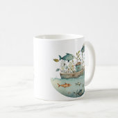 Whimsical Houseboat Kaffeetasse (VorderseiteRechts)