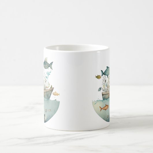 Whimsical Houseboat Kaffeetasse (Mittel)