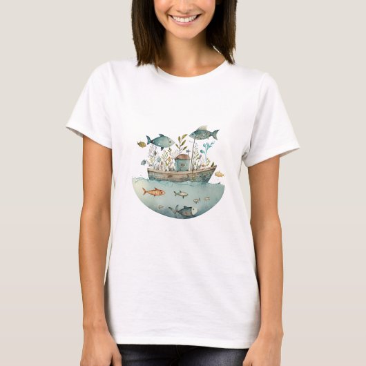 Whimsical Houseboat T-Shirt (Vorderseite)