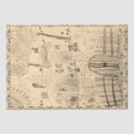 Whimsical Houses Fated SEPIA Seidenpapier
