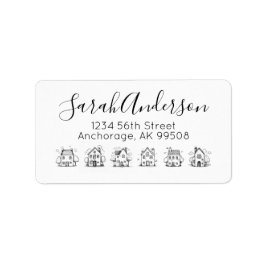 Whimsical Houses Real Anwesen Rücksendeadresse Adressaufkleber