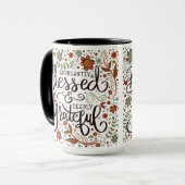 Whimsical Hübsch gesegnet dankbar Inspirivity Tasse (Vorderseite Links)