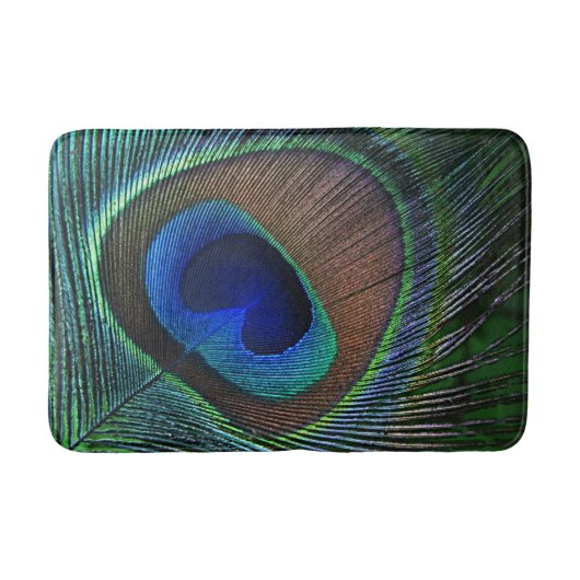 Whimsical Hübsch Peacock Feather Pattern Badematte (Vorderseite)