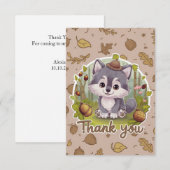 Whimsical Hübsch Wolf Dankeskarte (Vorne/Hinten)