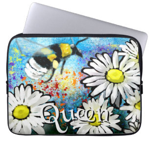 Whimsical Hummel in Gänseblümchen personalisiert Laptopschutzhülle
