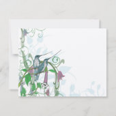 Whimsical Humming Birds Wedding Einladung #2 (Rückseite)