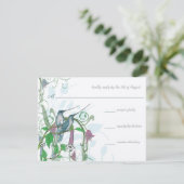 Whimsical Humming Birds Wedding Einladung #2 (Stehend Vorderseite)