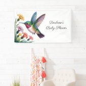 Whimsical Hummingbird Floral Baby Shower Banner (Insitu)