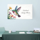 Whimsical Hummingbird Floral Baby Shower Banner (Messeveranstaltung)