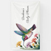 Whimsical Hummingbird Floral Baby Shower Banner (Vertikal)