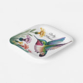 Whimsical Hummingbird Floral Baby Shower Pappteller (Gewinkelt)