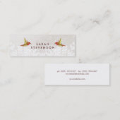 Whimsical Hummingbird in White Blätter Creative Mini Visitenkarte (Vorne/Hinten)