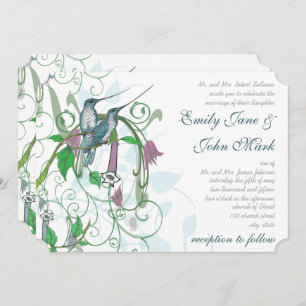 Whimsical Hummingbirds Wedding Invitation #2 Einladung