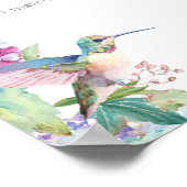 Whimsical Hummingbirds with Hydrangeas Welcome Poster (Ecke)