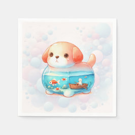 Whimsical Hund Adventure Birthday Serviette