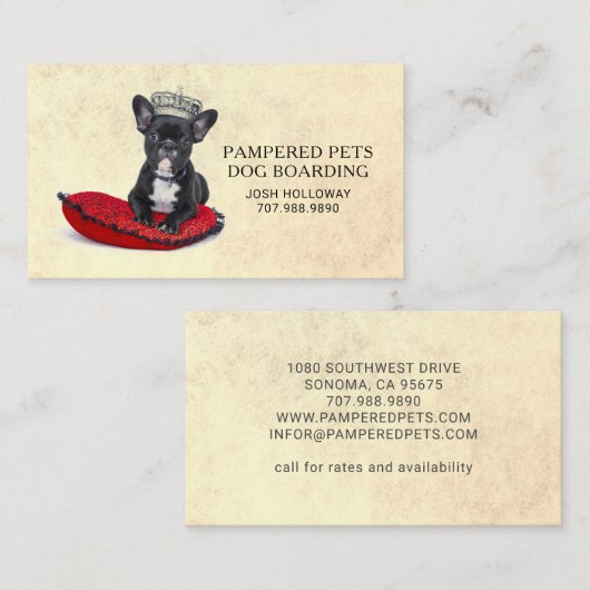 Whimsical Hund Boarding Daycare Kennel Visitenkarte (Vorne/Hinten)