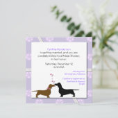 Whimsical Hund Bridal Dusche Einladung (Stehend Vorderseite)