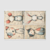 Whimsical Hund, Katze, Maus & Bunny DS1L Decoupage Seidenpapier (Vorderseite)