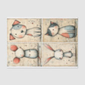 Whimsical Hund, Katze, Maus & Bunny DS1R Dekoupage Seidenpapier (Vorderseite)
