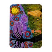 Whimsical Hund und Cat Starry Night Mouse Pad Magnet (Vertikal)