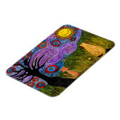 Whimsical Hund und Cat Starry Night Mouse Pad Magnet (Linke Seite)