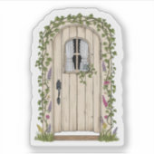 Whimsical Hütte Dose Custom Cut Vinyl Sticker (Vorderseite)