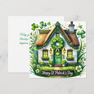 Whimsical Hütte Floral Illustration Feiertagskarte