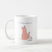 Whimsical I Liebe Katzen Silhouette Individuelle N Kaffeetasse (Links)