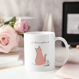 Whimsical I Liebe Katzen Silhouette Individuelle N Kaffeetasse
