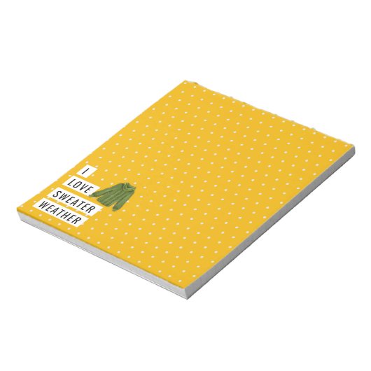 Whimsical I Liebe Sweater Weather Polka Dots Gold Notizblock (Rotiert)