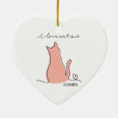 Whimsical I love Cats Silhouette Custom Name  Keramik Ornament (Hinten)