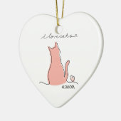 Whimsical I love Cats Silhouette Custom Name Keramik Ornament (Links)