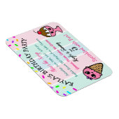 Whimsical Ice Cream and Sprinkles Girl's Birthday Magnet (Rechte Seite)